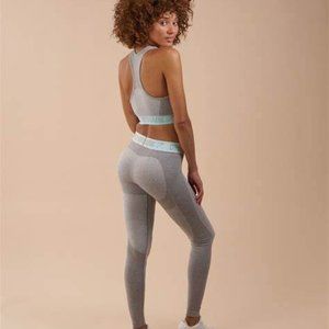 Gymshark FLEX Low Rise Leggings Lt Gray/ Lt Turquoise XS